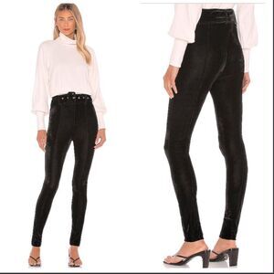 NWT Line & Dot Kris Velvet Belted Pant in Black XSMALL